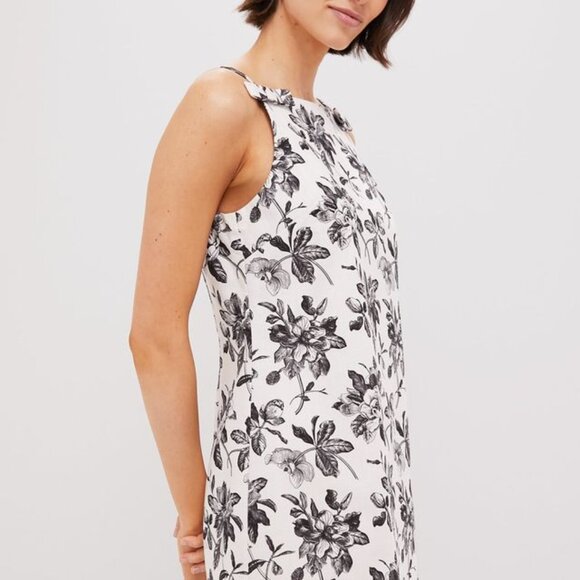 Black & White Floral Bow Strap Dalton Dress - Picture 3 of 6